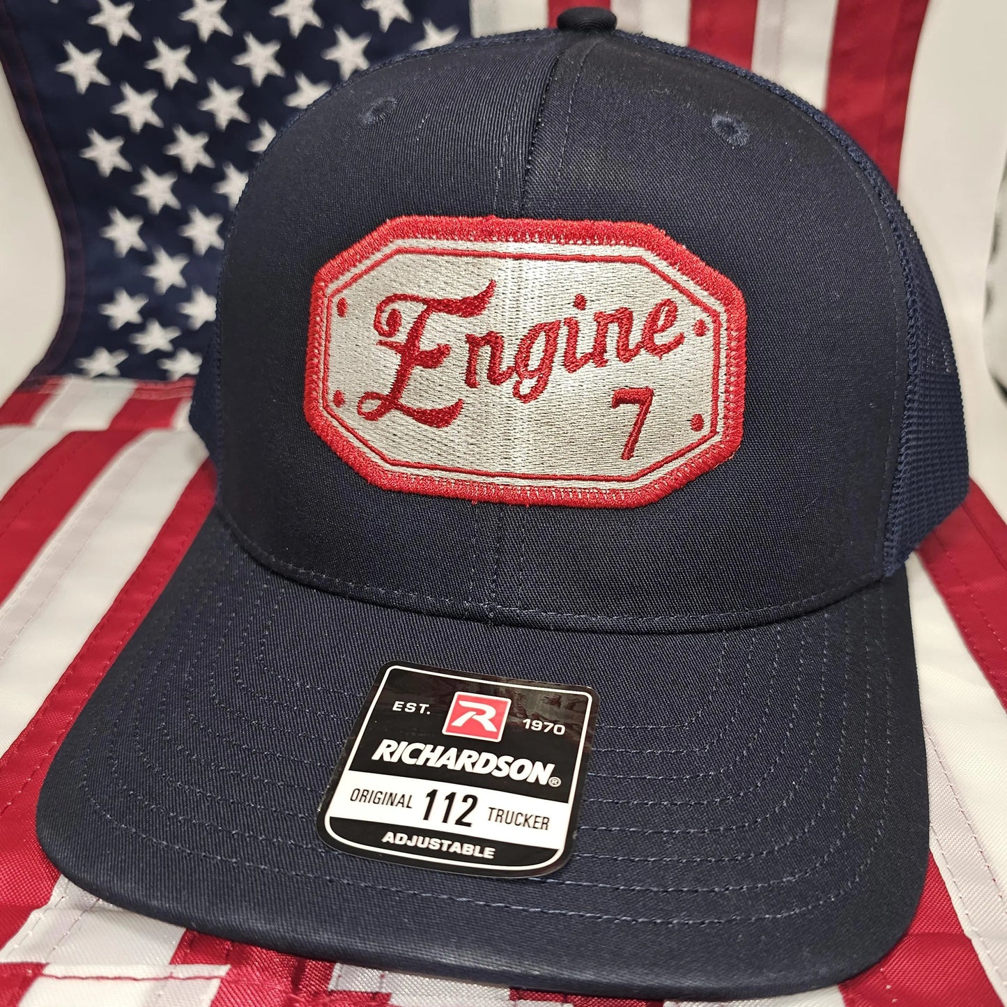 Firefighter Vintage Patch baseball cap with custom number